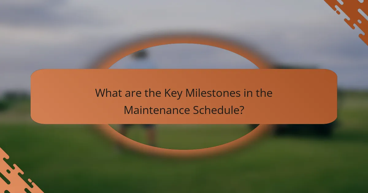 What are the Key Milestones in the Maintenance Schedule?